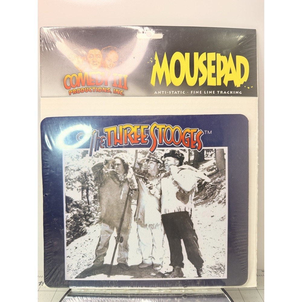 Vintage The Three Stooges Mousepad Sealed 1997 Comedy III Productions Inc